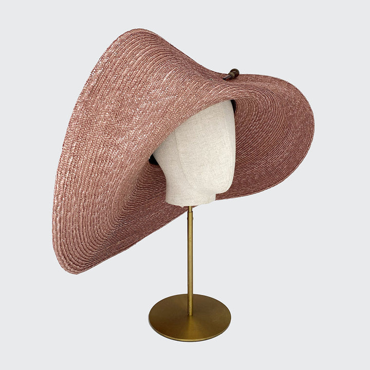 Extra large Italian straw hat with hat pin detail