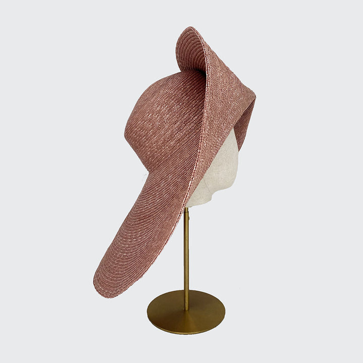 Extra large Italian straw hat with hat pin detail
