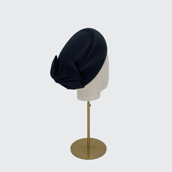 Silk Jackie O pillbox with double bow