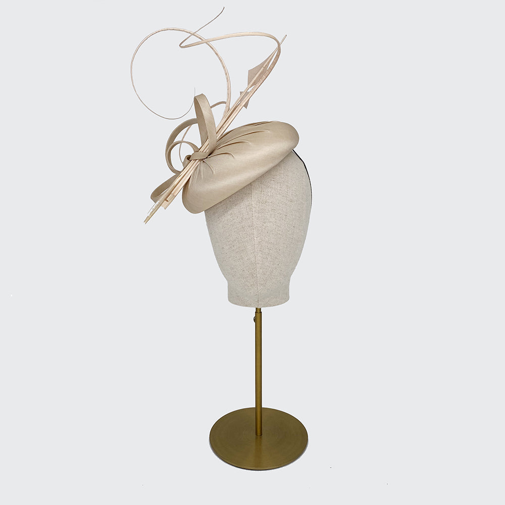 Silk pillbox with feathers and quills