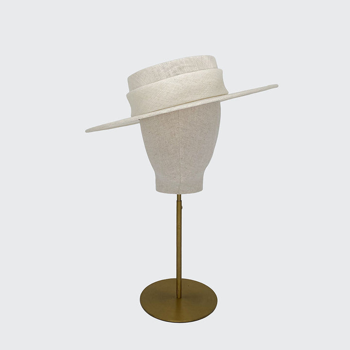 Fine straw boater with band
