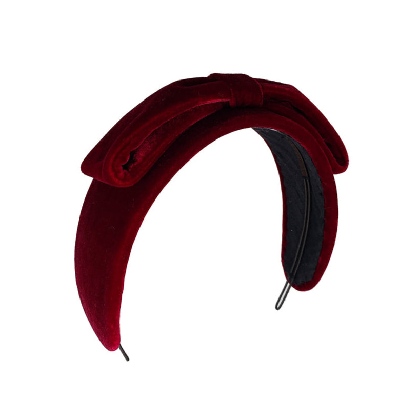 Velvet headband with bow