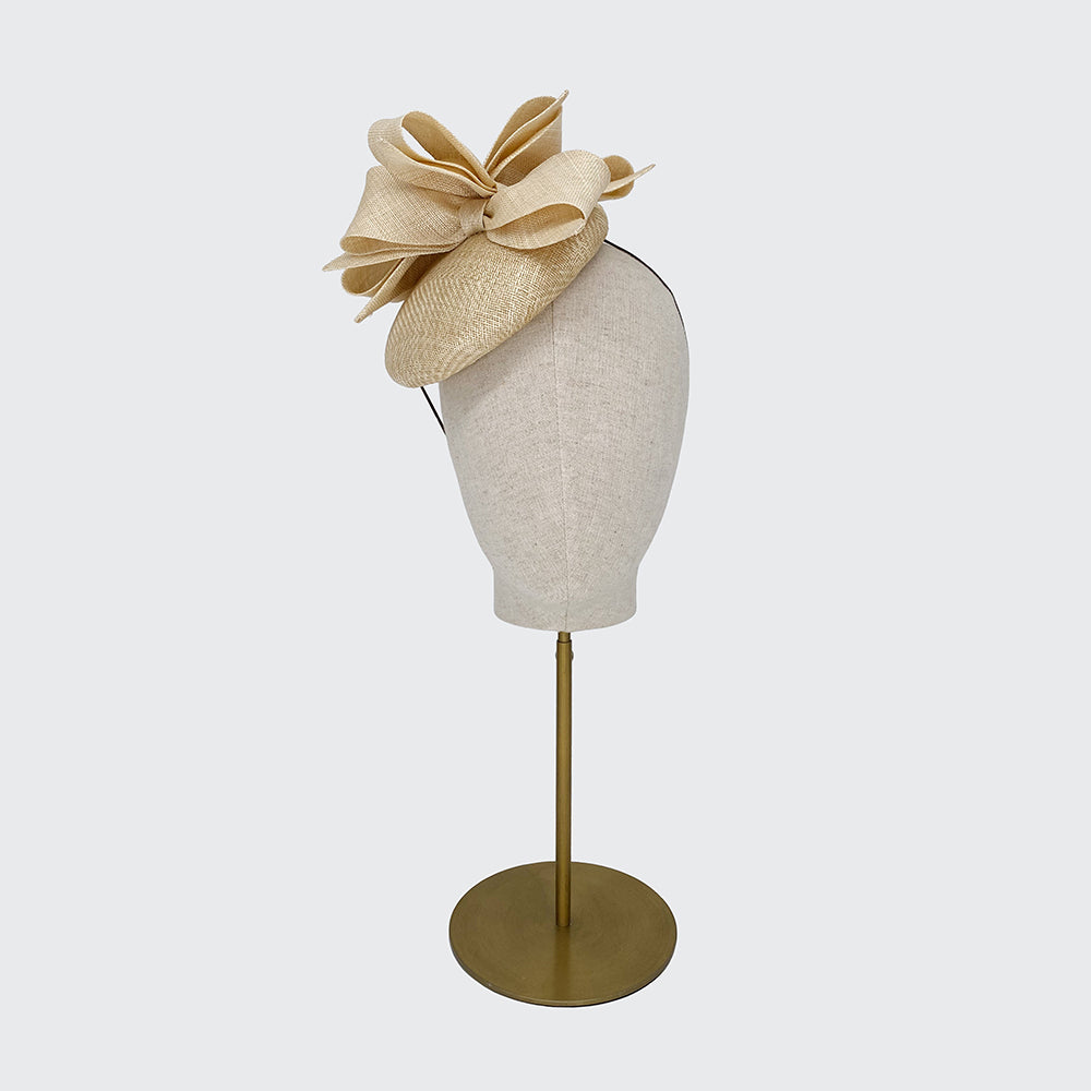 Natural Zig Zag straw pillbox with grazia bows