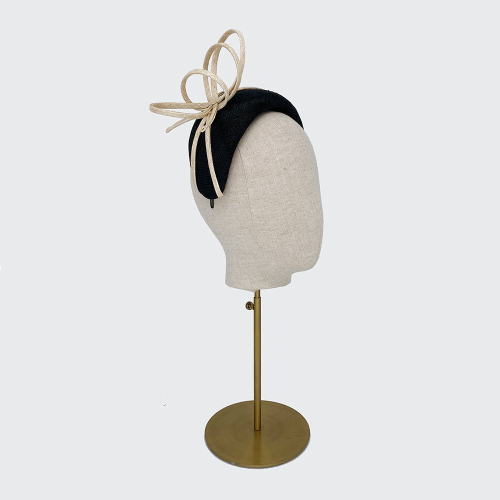 Wide headband with skinny looped twist