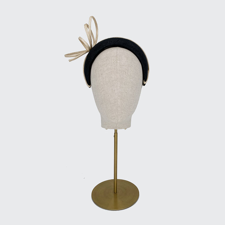 Wide headband with skinny looped twist