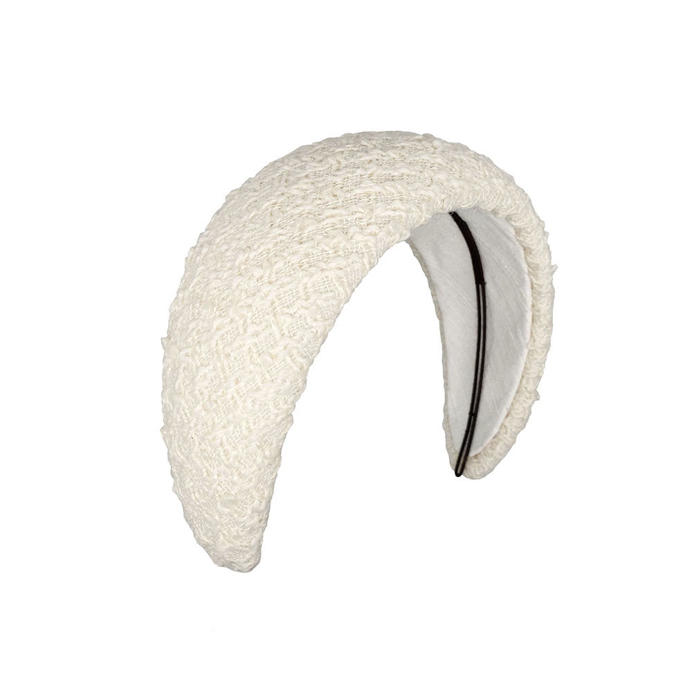 White tweed headband