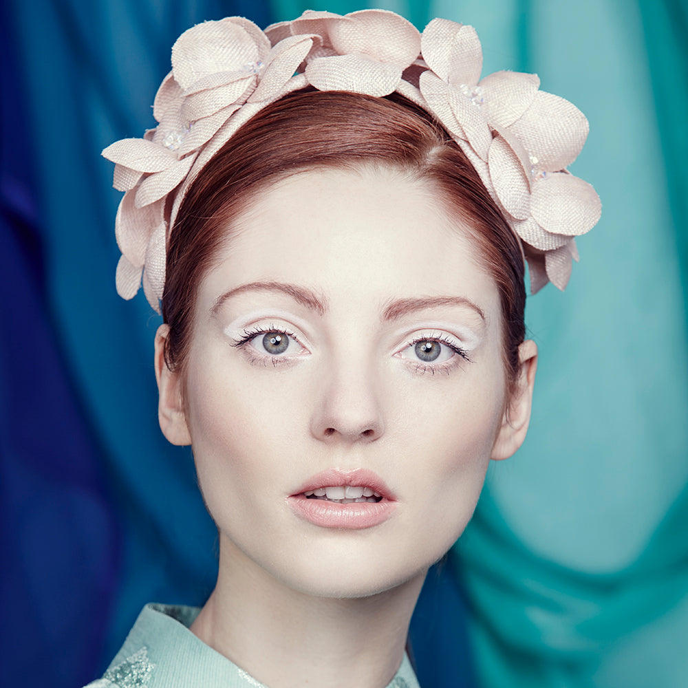 Apricot grazia petal headdress with crystals