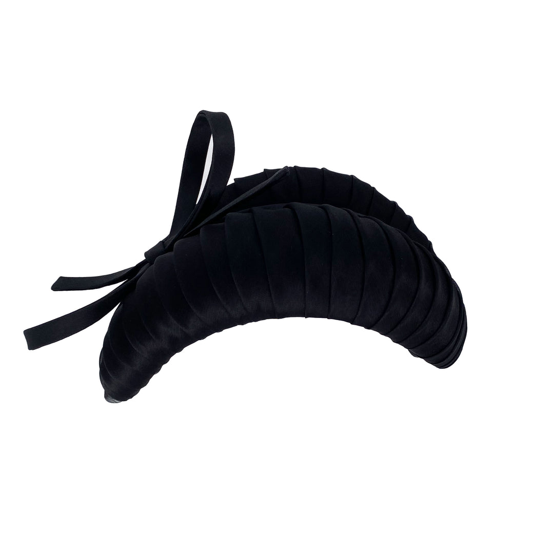 Pleated organza Serena crescent with bow