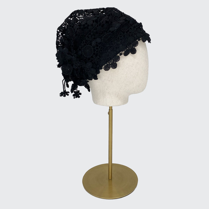 Black lace turban