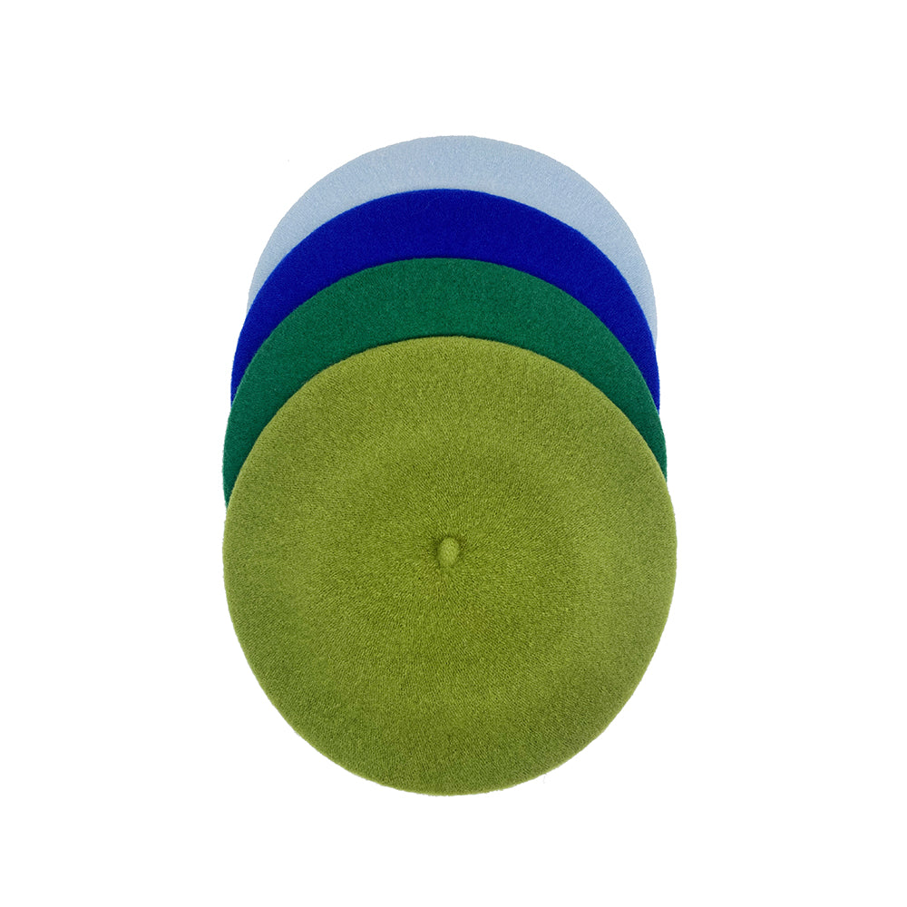 Photo of 4 blue and green wool berets