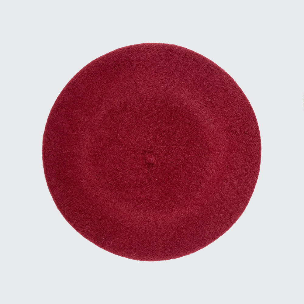 Photo of cranberry wool beret