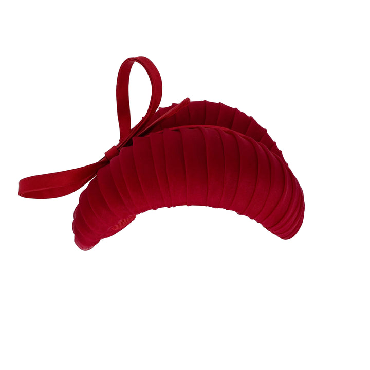 Pleated organza Serena crescent with bow