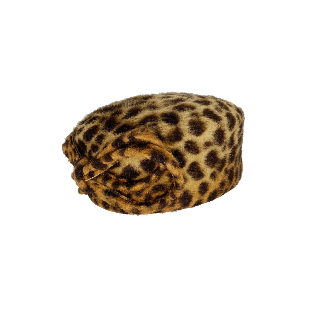 Leopard print Jackie O pillbox with looped bow