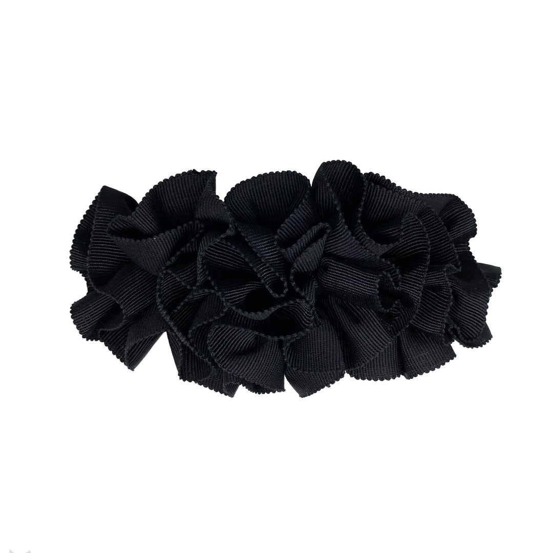 Black ruched grosgrain hair clip