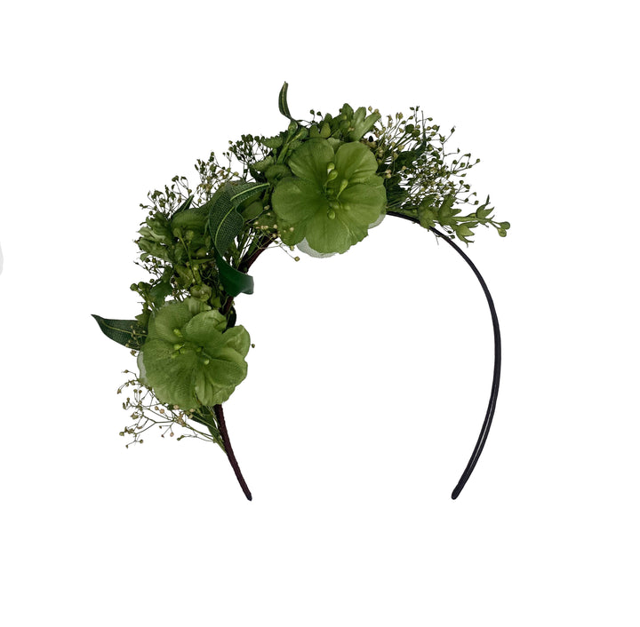 Green delicate flower headband