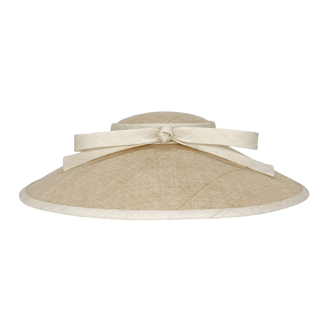 Natural cut through downbrim with ivory edge