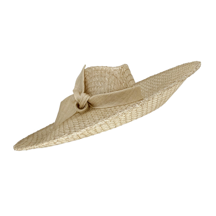 Large sidesweep fedora with bow