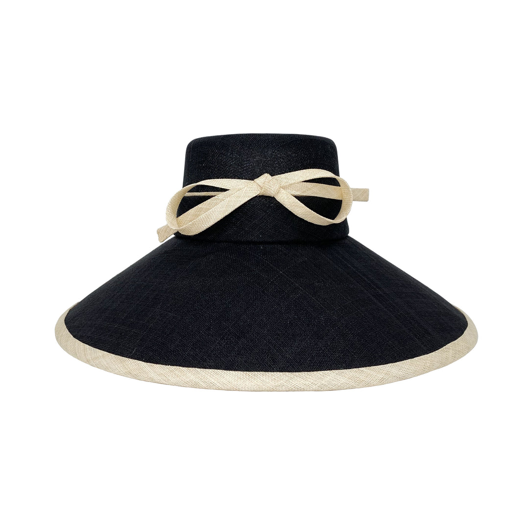 Tall crown downbrim with natural bow