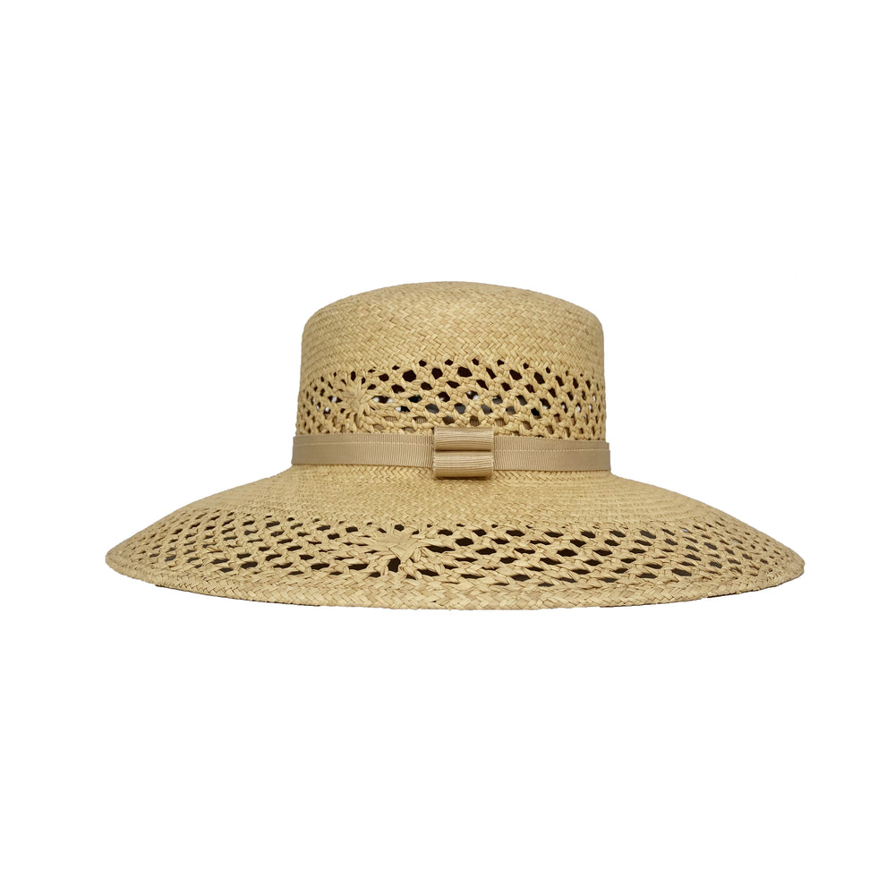Photo of a biscuit coloured pattern Panama downbrim