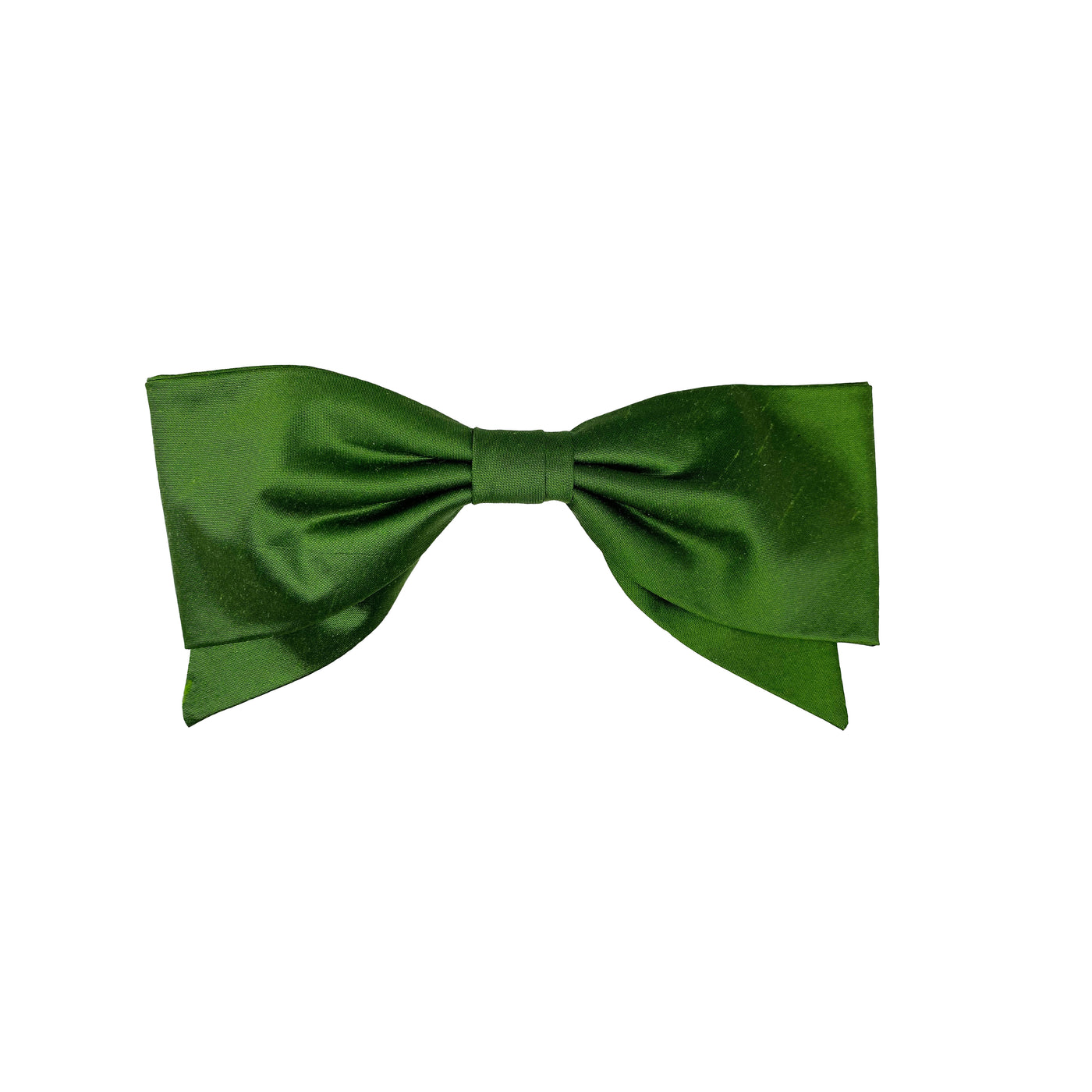 Large green silk bow