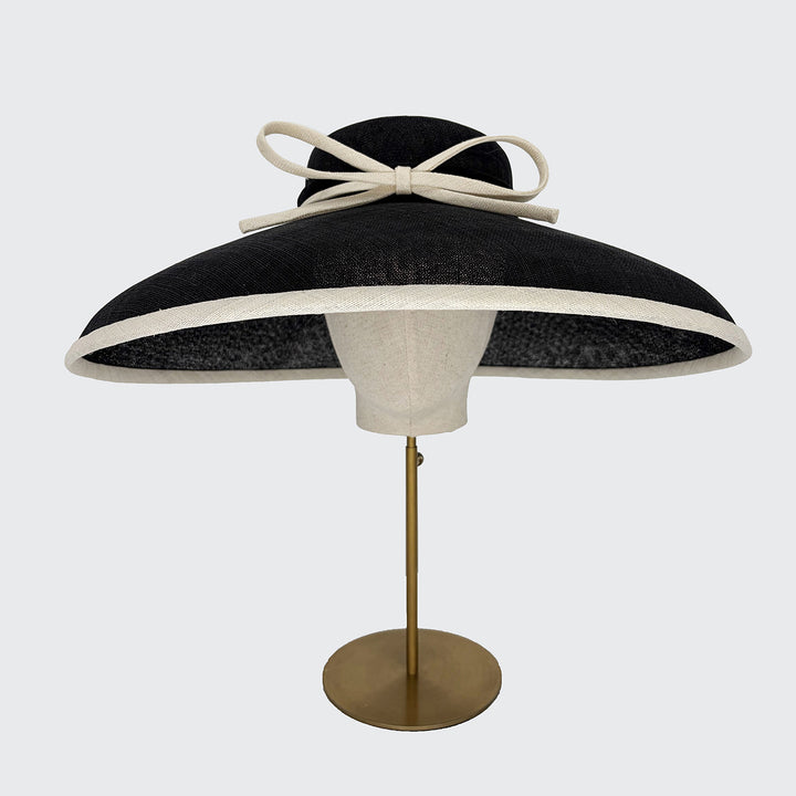 Black Tiffany bell with ivory edge and bow