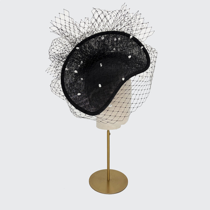 Black leaf disc with white spot veiling