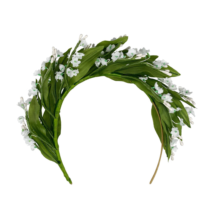 Lush green Lily of the Valley headband