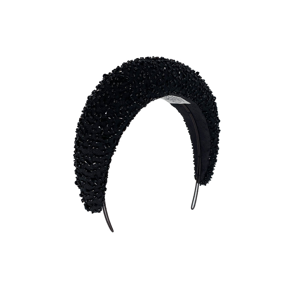 Black beaded raised headband