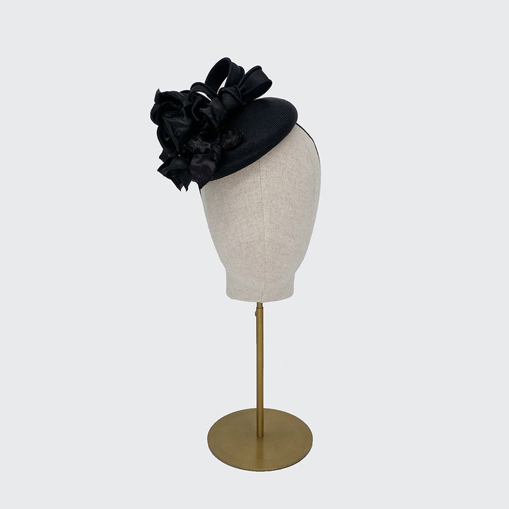 Black fine paribuntal pillbox with matching roses