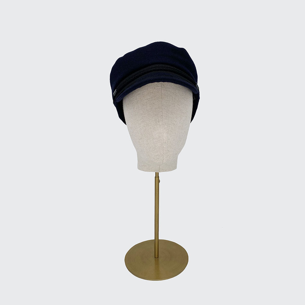 Navy Breton cap with braid detail