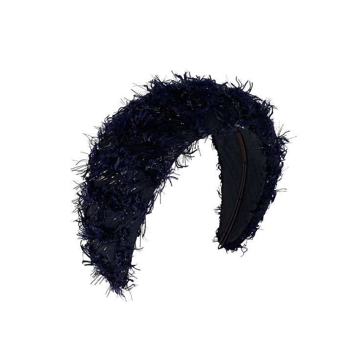 Navy silk lurex headband