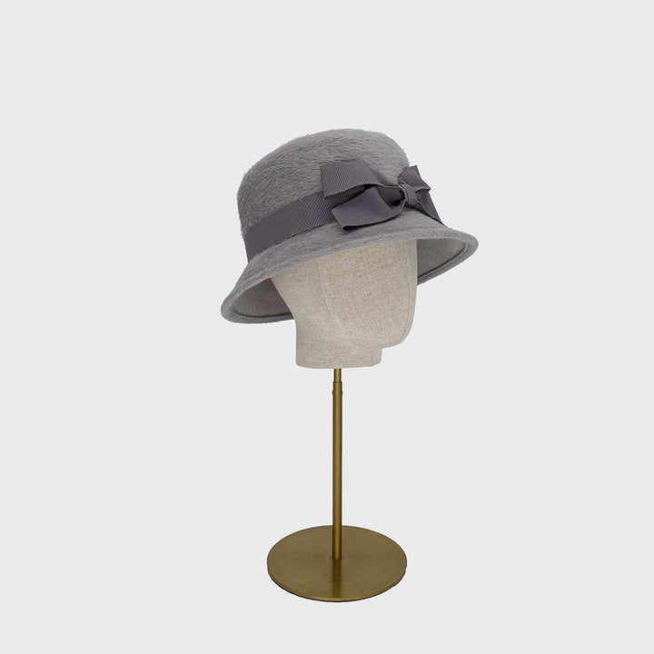 Silver grey melusine bucket hat with bow