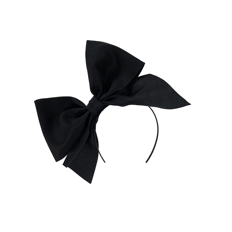 Photo of a black XL grosgrain bow headband