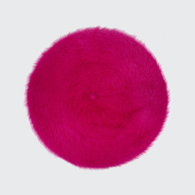 Photo of a hot pink angora beret