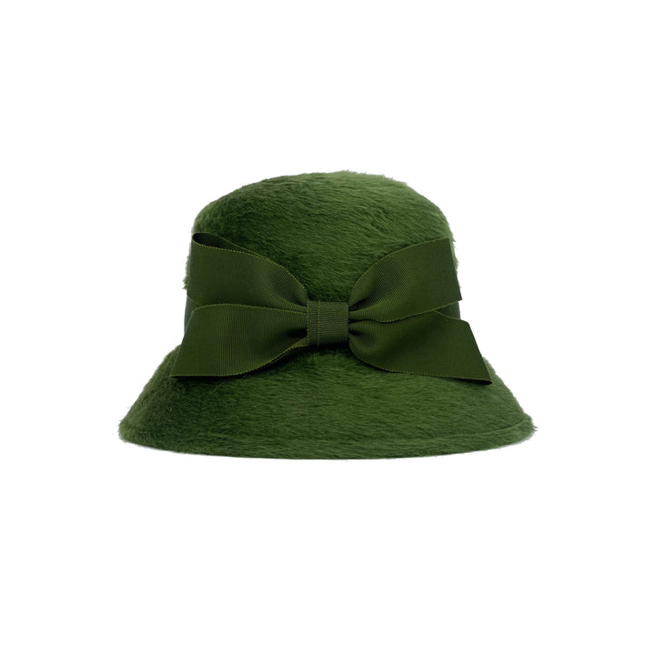 Green melusine bucket hat with bow