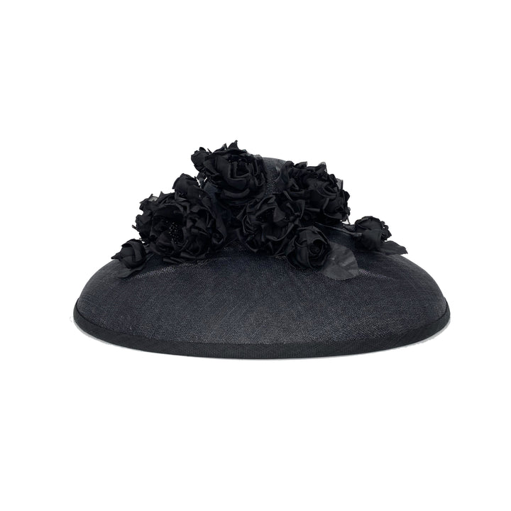 Black tiffany bell with black taffeta roses