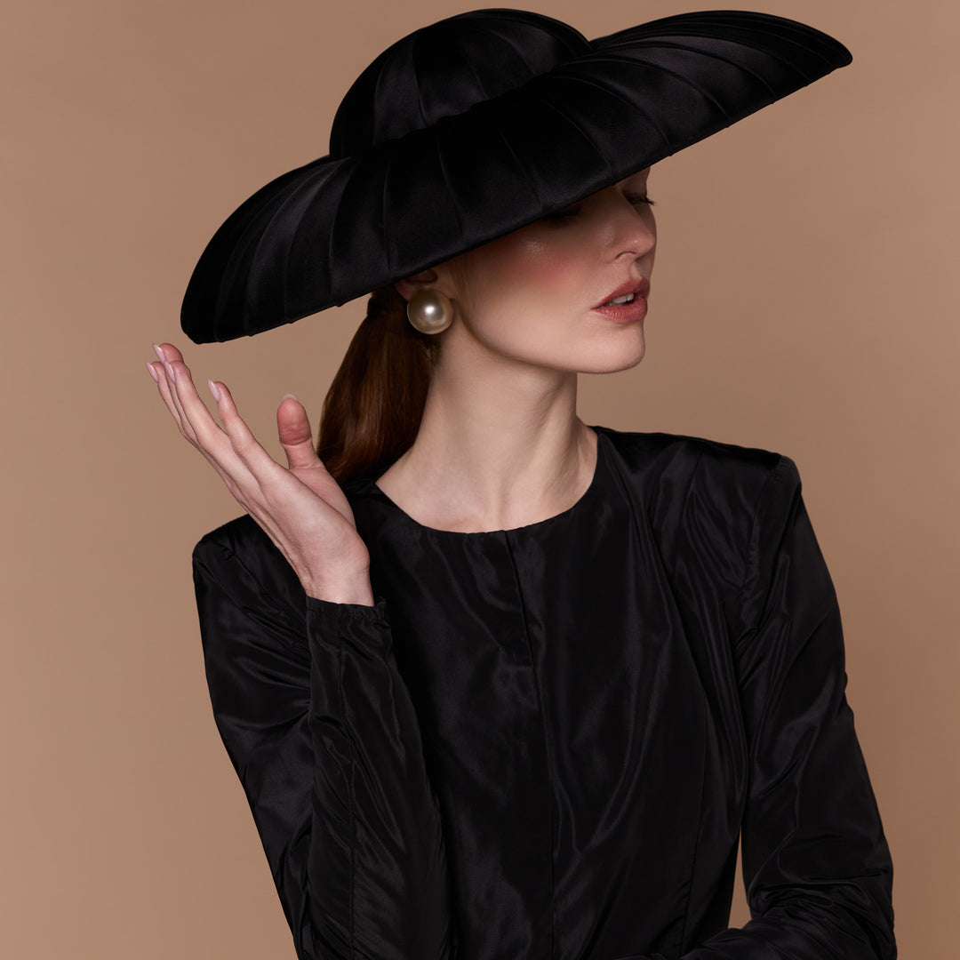 Black pleated organza bell