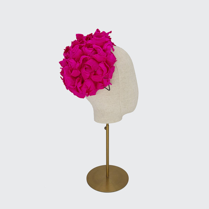 Hot pink silk petal caplet
