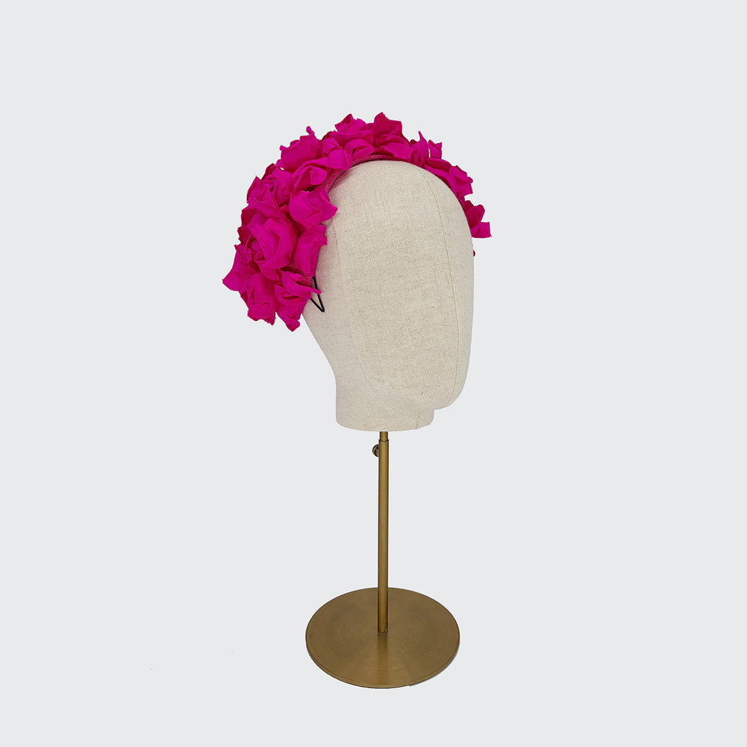 Hot pink silk petal caplet