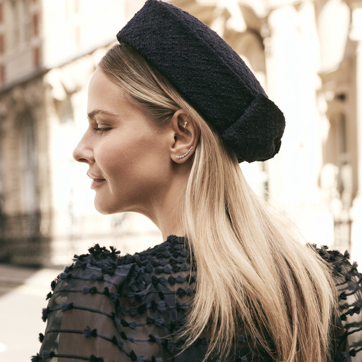 Boxy bouclé wool Jackie O pillbox with bow