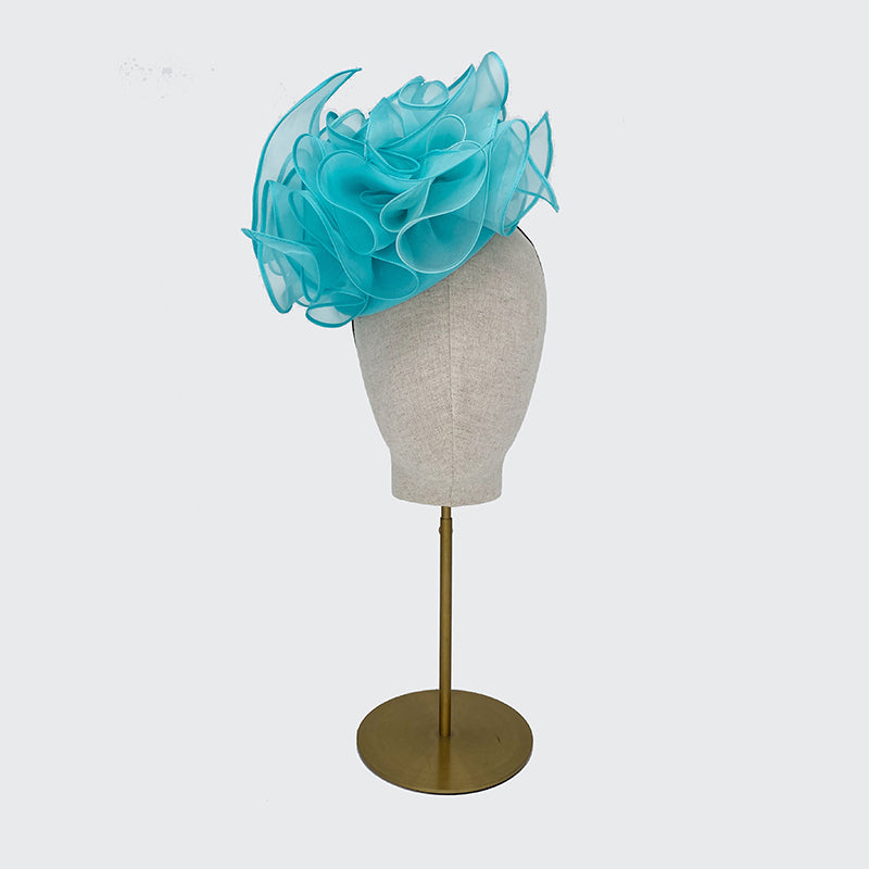 Turquoise organza choux pillbox
