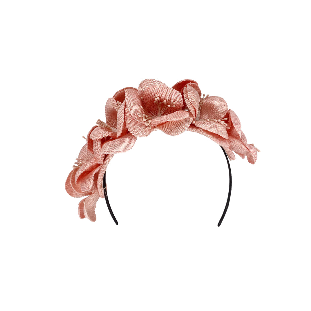 Peach grazia flower headband