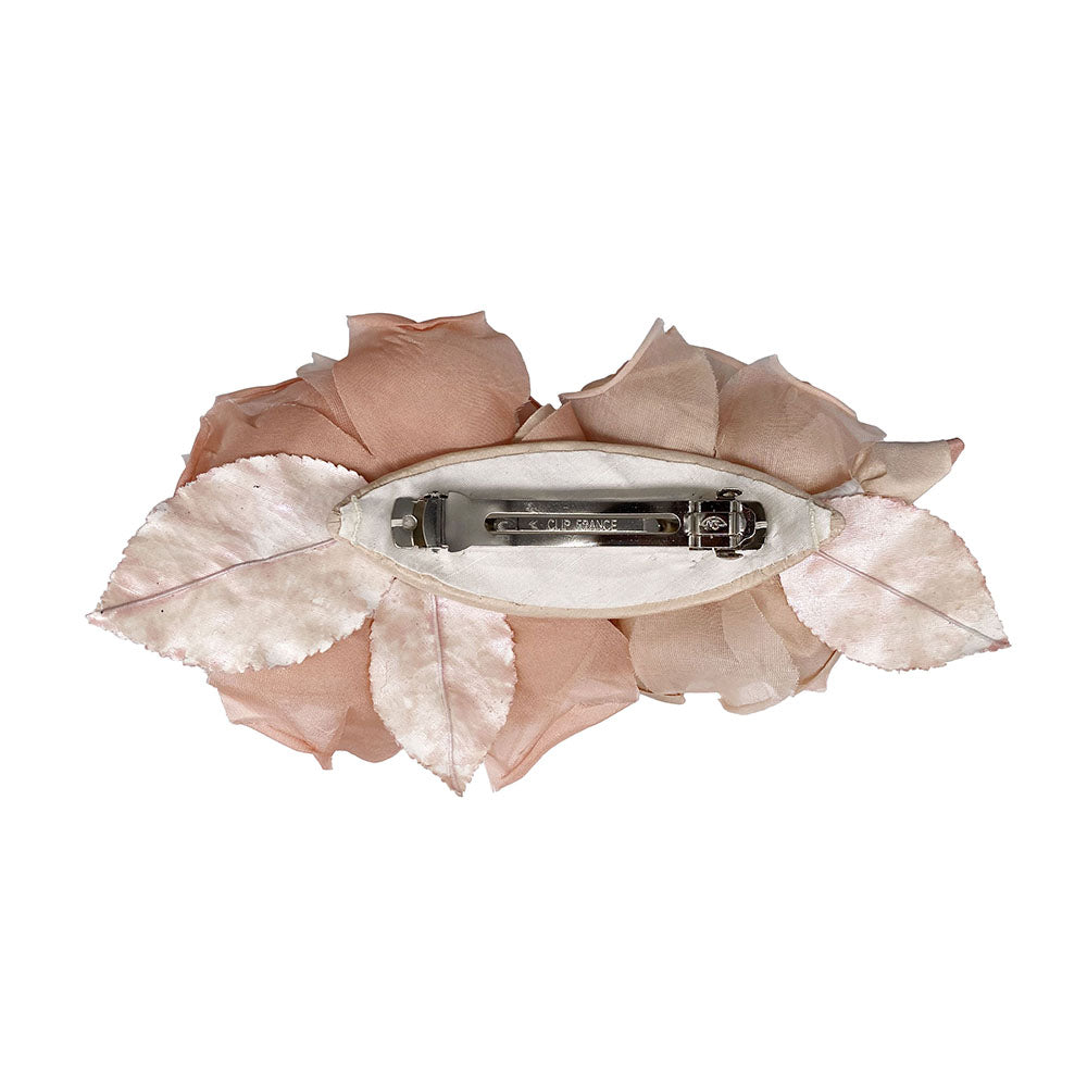 Peach silk flower hair clip