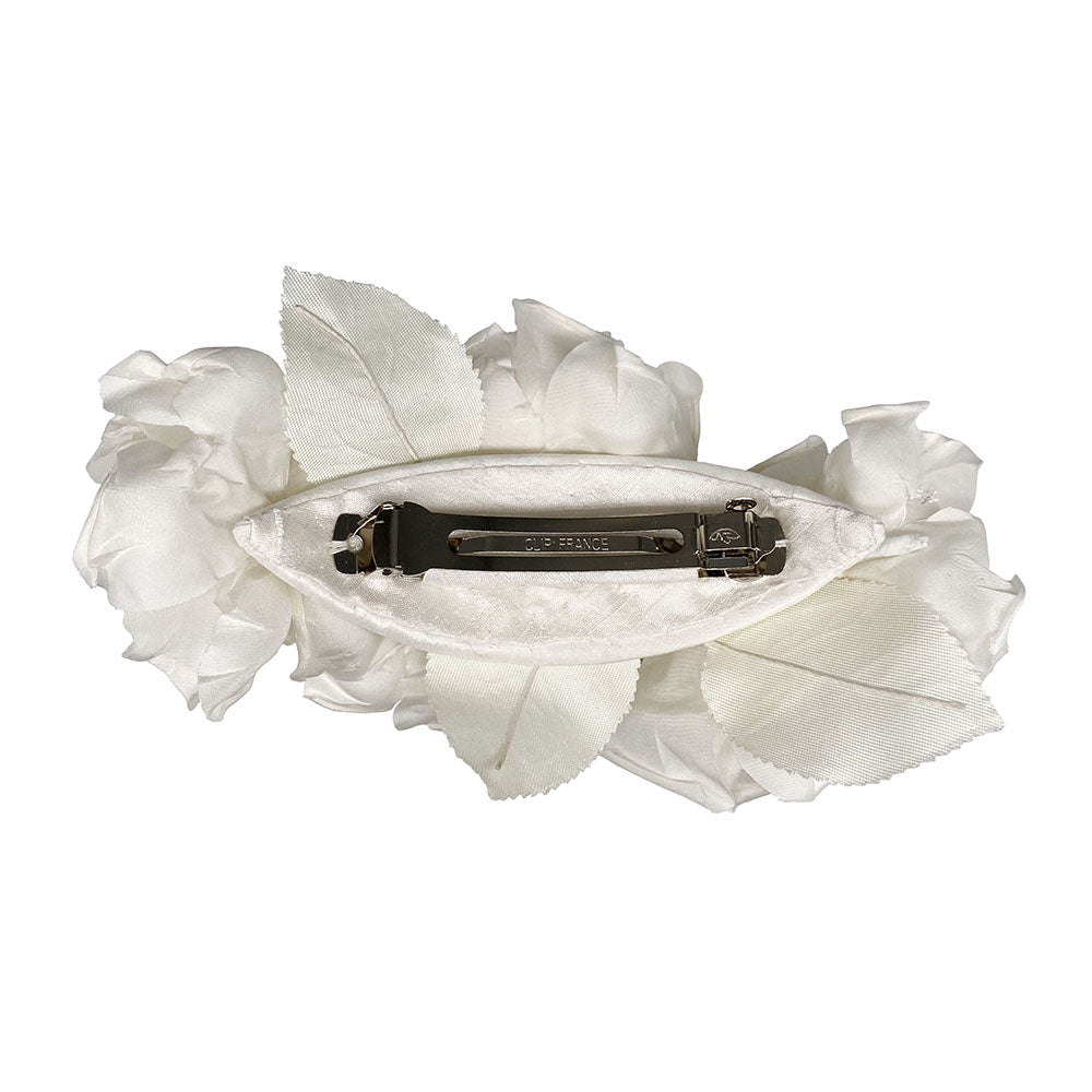 Ivory silk flower hair clip