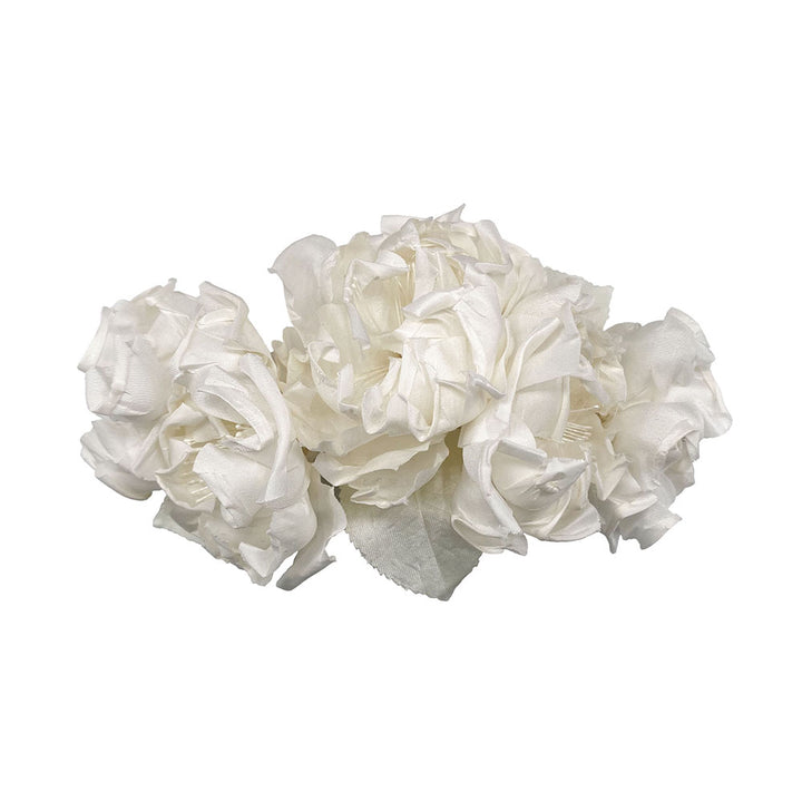 Ivory silk flower hair clip