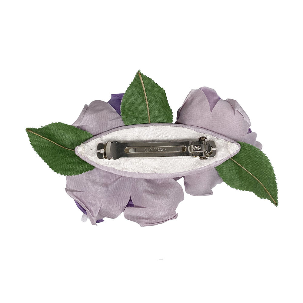 Soft lilac silk flower hair clip