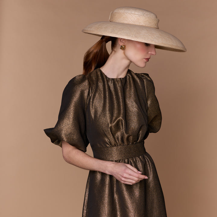 Fine straw downbrim with plain band