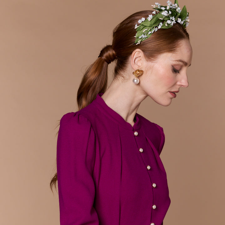 Lush green Lily of the Valley headband