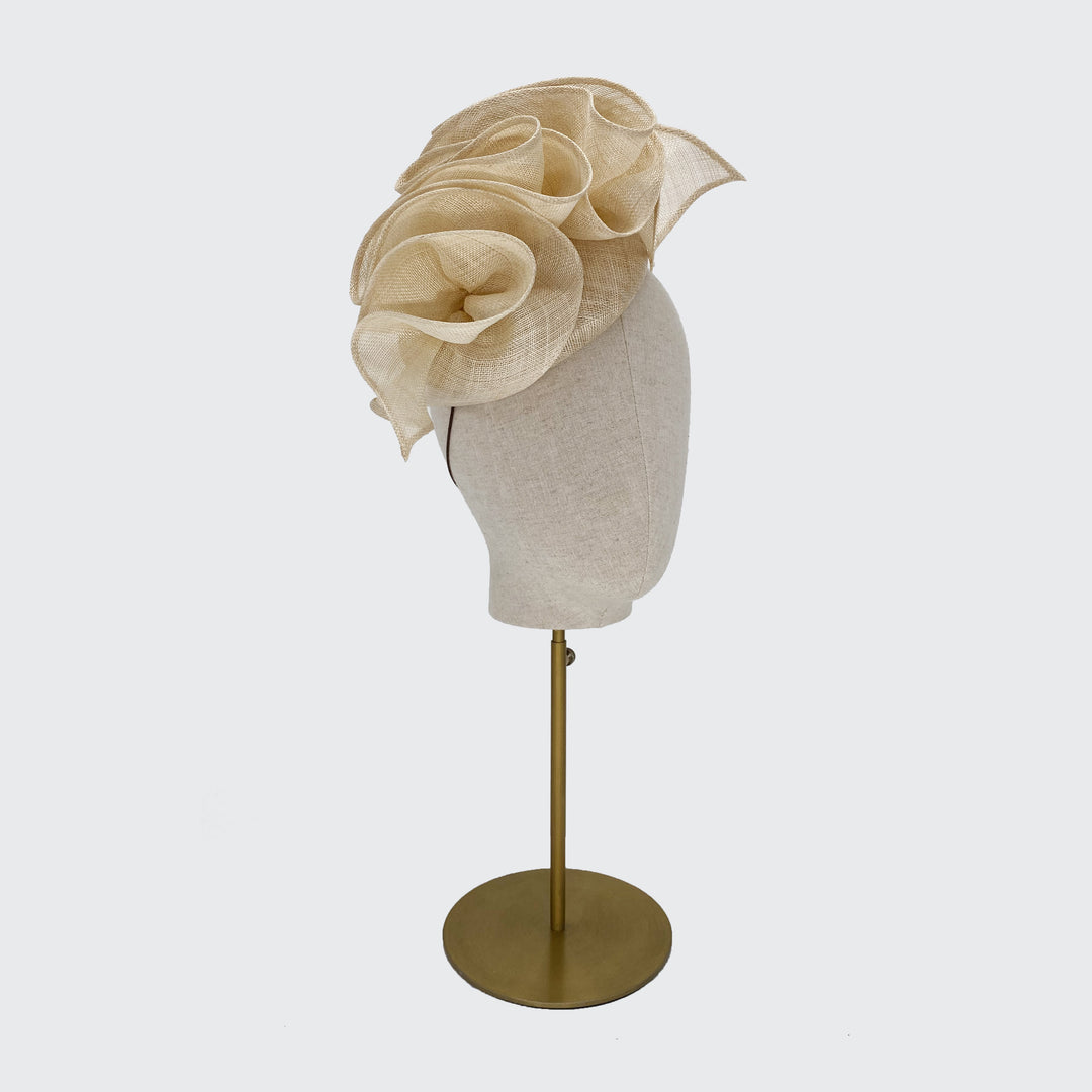 Fine straw ruffle pillbox
