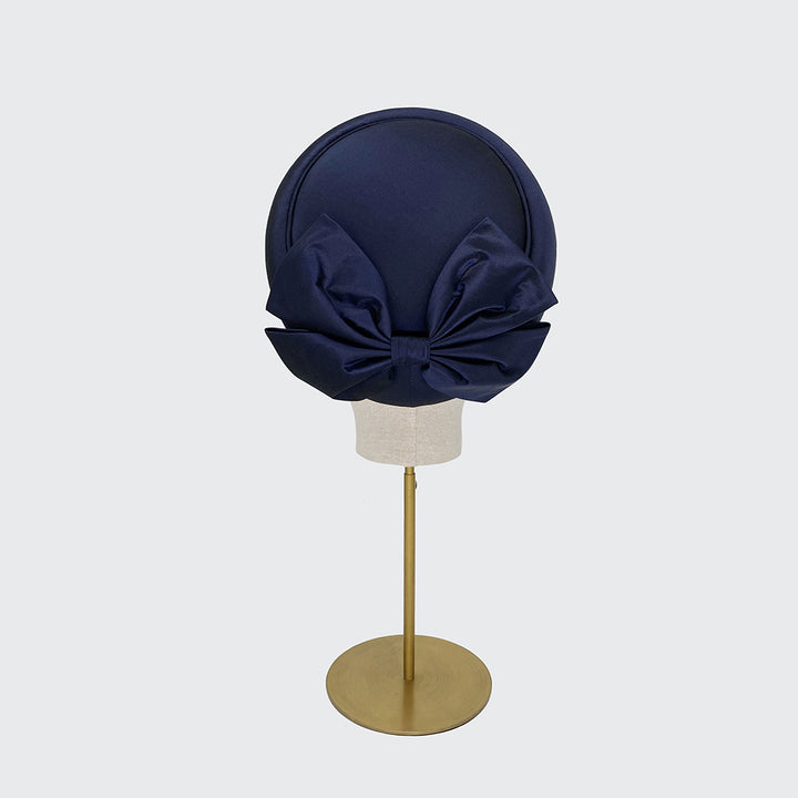 Silk Jackie O pillbox with double bow